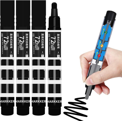 Dry Erase Markers,4 Pack Black Erasable Markers,Whiteboard Markers Smooth Writing for Glass,Windows,Blackboard...