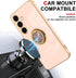 KANGHAR Galaxy S24 Case with Phone Ring Stand Full Body Protection Plated Rose Gold Edge Luxury Case for Samsung Galaxy S24-Pink...