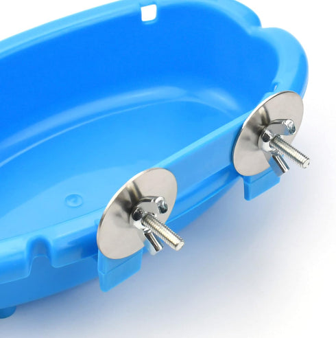 Bird Bath for Cage- Small Tub Bowl for Hang Inside Cage Birdbath Shower for Parrot/Parakeets/Cockatiels/Canary/Budgerigar (Blue)...