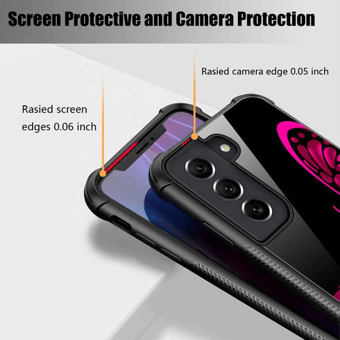 ZHEGAILIAN Case Compatible with Samsung Galaxy S21 Case,Pink Butterfly Case for Galaxy S21 Women Girls,Shockproof Dropproof Case for Samsung S21 C...