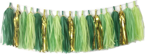 20PCS Green Paper Tassels Garland Banner Table Decor Party Tassels Banner Wedding Birthday Baby Shower Nursery Party Decorations Supplies...