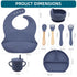 100% Silicone Baby Feeding Set,BPA Free Baby Dishes Set with Suction Bowl Divided Plate,Toddler Self Feeding Dish Set with Spoons Forks Sippy Cup ...