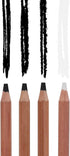 PRO ART 3 Degree Pencil Set Charcoal & White 4pc Carded...