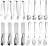 Cheese Butter Spreader Knives Set 16 Pieces Stainless Steel Multipurpose Butter Knives Cheese Slicer Mini Serving Tongs Forks and Spoons for Butte...
