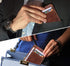 Slim Minimalist Front Pocket RFID Blocking Leather Money Clip Wallets for Men Women, Light Brown...