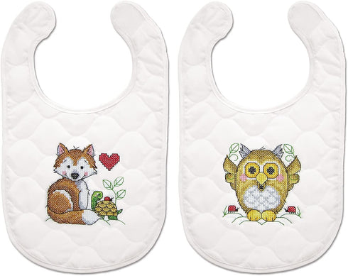 Design Works Crafts Janlynn Stamped for Cross Stitch Bib Kit, Baby's Forest, Small...