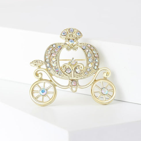 KK Amagi Classic Elegant Women Gold Pumpkin Carriage Brooch Halloween Thanksgiving Costume Accessories Party Event Supplies Holiday Jewelry Gift...