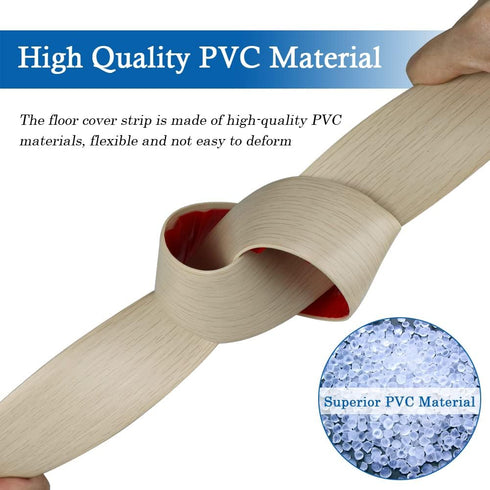 Floor Transition Strip Floor Cover Strips Self Adhesive Flooring Transitions Laminate Floor Strip 2" Wide Vinyl Floor Flat Divider Strip Elegant W...