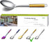 Berglander Solid Spoon, Stainless Steel Gold Handle Solid Cooking Spoon With Titanium Plating, Gold Handle Solid Serving Spoon, Kitchen Spoons, Sp...