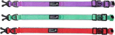 EXCELLENT ELITE SPANKER Classic Nylon Dog Collar Breathable Pet Collar with Buckle Adjustable for Small Dogs Cats Green Red Purple (Red)...