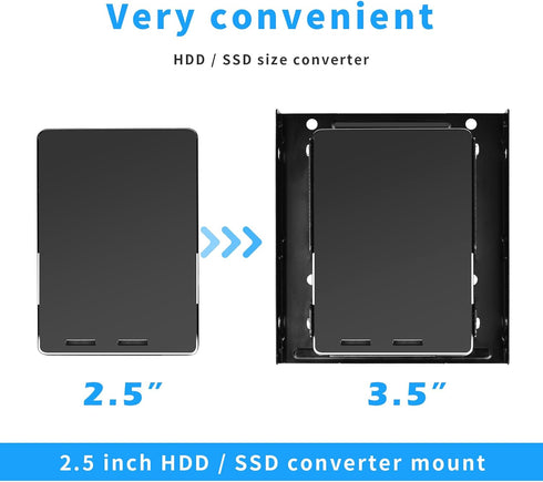 ELUTENG Double-Deck HDD SSD Mounting Bracket 2Pack 2.5" to 3.5" Hard Drive Adapter SSD Bracket Metal SSD HDD Holder with Mounting Screws Hard Driv...