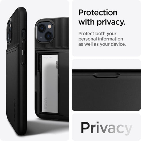 Spigen Slim Armor CS Case Compatible with iPhone 13 Card Slot - Black...
