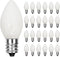 SUNSGNE C7 LED White Replacement Christmas Light Bulbs, 0.6W LED E12 Candelabra Base Bulbs - Great for Salt Lamp, Night Lights, Decorative Lights,...
