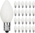 SUNSGNE C7 LED White Replacement Christmas Light Bulbs, 0.6W LED E12 Candelabra Base Bulbs - Great for Salt Lamp, Night Lights, Decorative Lights,...