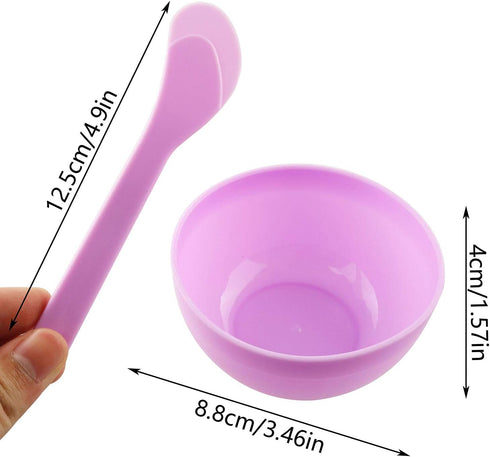 Tegg DIY Slime Making Tools 5PCS Purple PP Plastic Glue Mixing Bowls with 5PCS Glue Mixing Spoons for Funny Craft Making Arts...