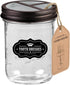 Mason Jar Toothbrush Holder -Bronze - with 16 Ounce Mason Jar,Premium Rustproof 304 Stainless Steel Lid and Chalkboard Labels - Rustic Farmhouse D...