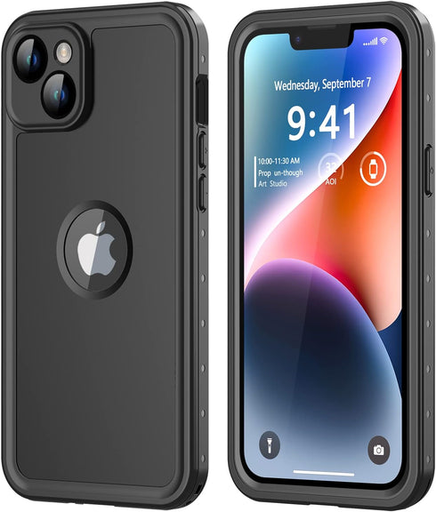 for iPhone 14 Plus Waterproof Case with Built-in Screen Protector, Shockproof Dustproof Full Body Protective IP68 Waterproof Phone Case for iPhone...
