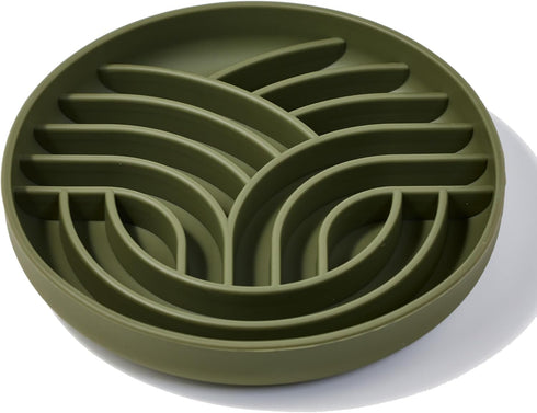 Slow Feeder Dog Bowls(Tree Life, Camo Green) Enrichment Soft Silicone Food Safe Feeding Bowl Non Slip Suction Cup for All Breed Pet, Cat Slow Down...