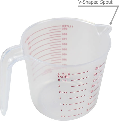 3 Pack Plastic Measuring Cups Mixing Pitcher for Cooking Baking DIY Craft Art Painting, Size of 1000ML/500ML/250ML...