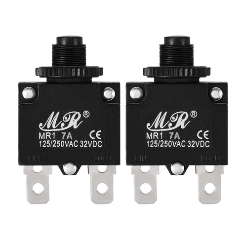 uxcell 2Pcs Thermal Overload Protector AC 125/250V 7A Push Button Reset Circuit Breaker...