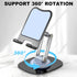 Cell Phone Stand, Fully Adjustable Foldable Desktop Phone Holder, 360 Degree Rotating Desktop Phone Stand for Recording Compatible with iPhone 15 ...