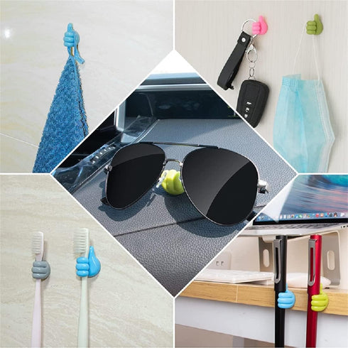 Cable Clips Organizer, Self-Adhesive Silicone Thumb Wall Hook Hangers Cable Clip Key Earphone Toothbrush Cable Organizer Holder Desktop Cord Wire ...