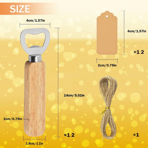 Bartender Bottle Openers,Beer Bottle Openers,Cider,Soft Drinks -Wood Handle Handheld (set of 12)...