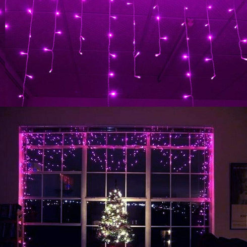 3.5M/11ft 96 LED Linkable Fairy Curtain String Light with 8 Modes Control for Indoor/Outdoor/Patio/Wedding/Christmas Party 4th of July Decor(Purpl...