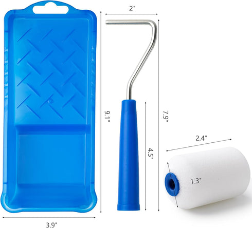 Mister Rui Foam Paint Roller, 2 Inch Mini Paint Roller Kit 10 Pack, Touch Up Small Paint Roller for Painting Wall, Door, Cabinet, High Density Foa...