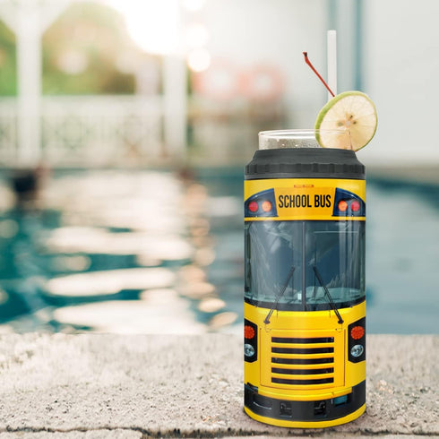 School Bus Driver Gifts 4-in-1 Can Cooler Tumbler Stainless Steel Insulated Coffee Travel Mug Cup with Lid...