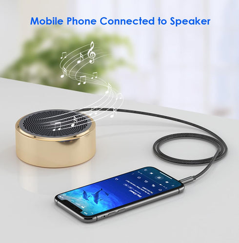 3.5mm Aux Audio Cable 5ft, Nylon Braided Auxiliary Cord, Stereo Audio Jack Adapter Cable for Headphone, Car Audio, Laptop, Smartphone, Home Stereo...