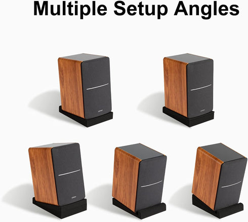 SS5 Studio Monitor Isolation Pads, High-Density Acoustic Foam Tilted Tabletop & Desktop Speaker Stands for Midsize Bookshelf Computer Speakers, Pr...