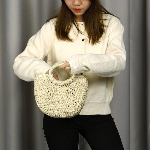 Women Straw Crossbody Bag Summer Beach Weave Shoulder Bag Rattan...