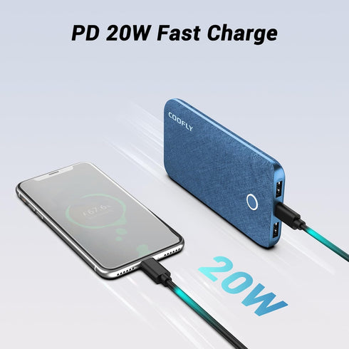 Portable Charger, 10000mAh 5V/3A Power Bank, USB C in&out High-Speed Charging Battery Pack Portable Phone Charger for iPhone 15 14 13 12 11 Samsun...