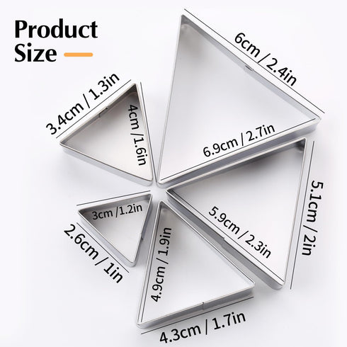 SK Triangle Shape Cookie Cutter Set, Stainless Steel, 5-Piece, Small(2.7in)...