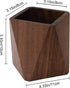 Black Walnut Wooden Pencil Box, Multiple-Use Desk Writing Stationary Organizer Wood Pen Holder Cups Office School Supplies Storage (Prismatic Shap...