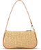 Straw Bag, Beach Bag, Hand-Woven Soft Handbag Underarm Bag, Bohemian Summer Bag Suitable for Vacation Travel Daily(Khaki)...