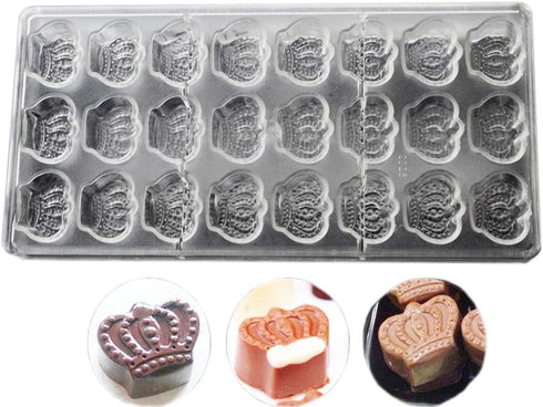 Polycarbonate Chocolate Mold DIY Candy Mould Clear Hard Plastic Bakeware Pastry Tools 3D Crown (S4-19287)...