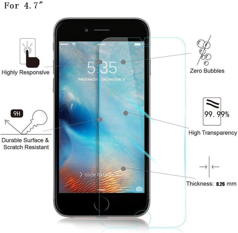 [2-Pack Screen Protector for Apple iPhone 7/iPhone6/iPhone6S(4.7 inch),Tempered Glass Film,Ultra Clear,Anti Scratch,Bubble Free,Case Friendly...