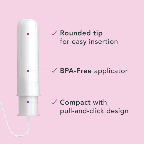 Rael Tampons, Compact Applicator Tampon Made with Organic Cotton - Tampons, Regular Absorbency, BPA-Free, Chlorine Free, Leak Locker Technology (3...