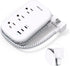BESHON Flat Plug Power Strip, 3 Outlets with 3 USB Ports(2 USB C), Ultra Flat 3.2ft Wrapped Around Extension Cord for Cruise Ship, Travel, Dorm Ro...