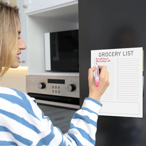 2 Pcs Magnetic Dry Erase to Do List Grocery List Pad Whiteboard Sheet for Fridge 10" x 12" Magnetic to Do List White Board with 8 Whiteboard Marke...
