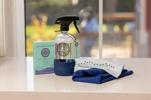 Cleaning Cloth, Premium Microfiber & Waffle Cleaning Cloths, Ideal for Glass & Windows - Great for Kitchen, Countertops, Sinks, and Bathrooms - 2 ...
