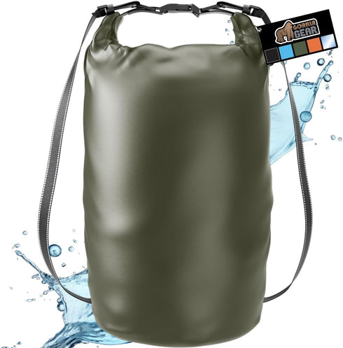 Gorilla Gear Heavy Duty 100% Waterproof IPX 6 Dry Bag, Tear and Puncture Resistant Bags for Kayaking Boating Hiking Camping Swimming Water Sports,...
