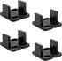 Black Sliding Barn Door Floor Guides Plastic Bypass Door Guide Hardware, 8-Pack...