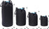 N-S 4 Pack Neoprene Pouch, Soft Plush Camera Lens Pouch, Compatible with Canon, Nikon, Sony, Olympus Pentax Lens Pouches (Black+Blue)...