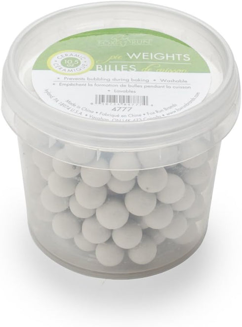 Fox Run Ceramic Pie Crust Baking Weights Container, 8.8 oz, Plastic Storage Tub Included...