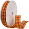 Morex Ribbon Autumn Hayride Plaid Wired Fabric Ribbon, Orange, 1-1/2 in x 50-Yd...