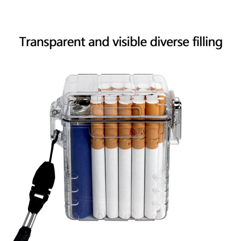 Outdoor EDC Waterproof Transparent Cigarette Case, 20 Capacity, for Regular/King Size 85mm Cigarettes Box Holder (Regular)...