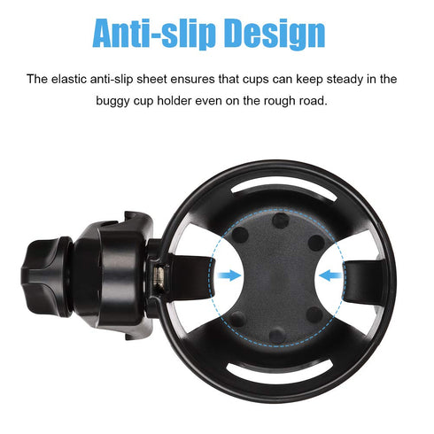 Upgraded Baby Cup Holder, Universal Stroller Cup Holder Bottle Holder Large Caliber Designed 360 Degrees Rotation Fit for Baby Stroller, Bicycle, ...